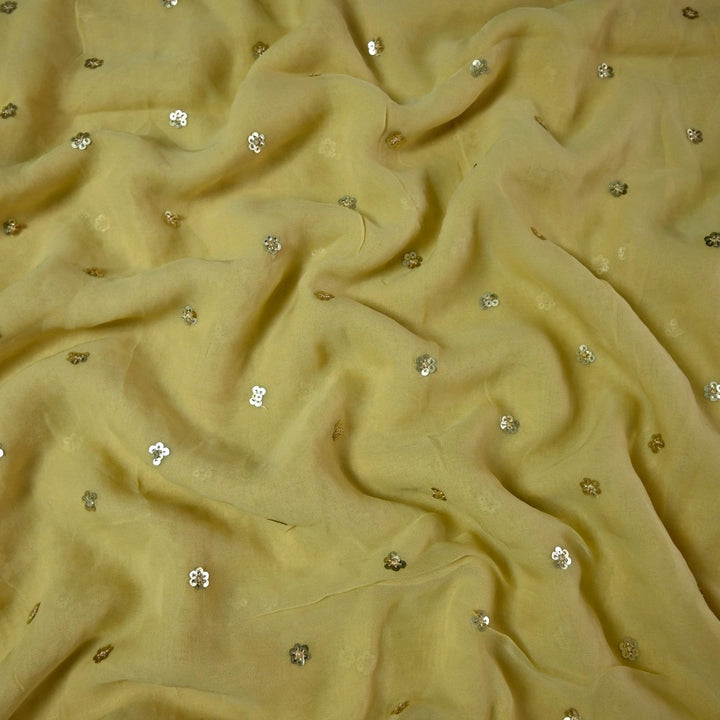 Dyed Viscose Georgette Sequins Embroidery Fabrics