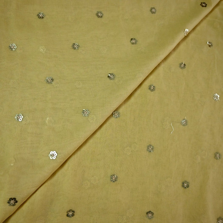 Dyed Viscose Georgette Sequins Embroidery Fabrics
