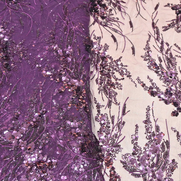 Premium Imported Net Sequins & Bead Embroidery 60" | Heavy Designer Net Fabric | NH2601-04