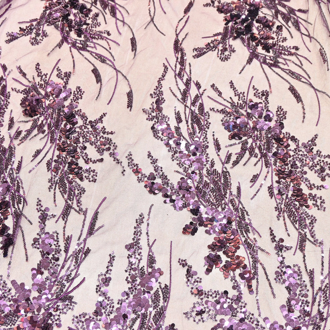 Premium Imported Net Sequins & Bead Embroidery 60" | Heavy Designer Net Fabric | NH2601-04