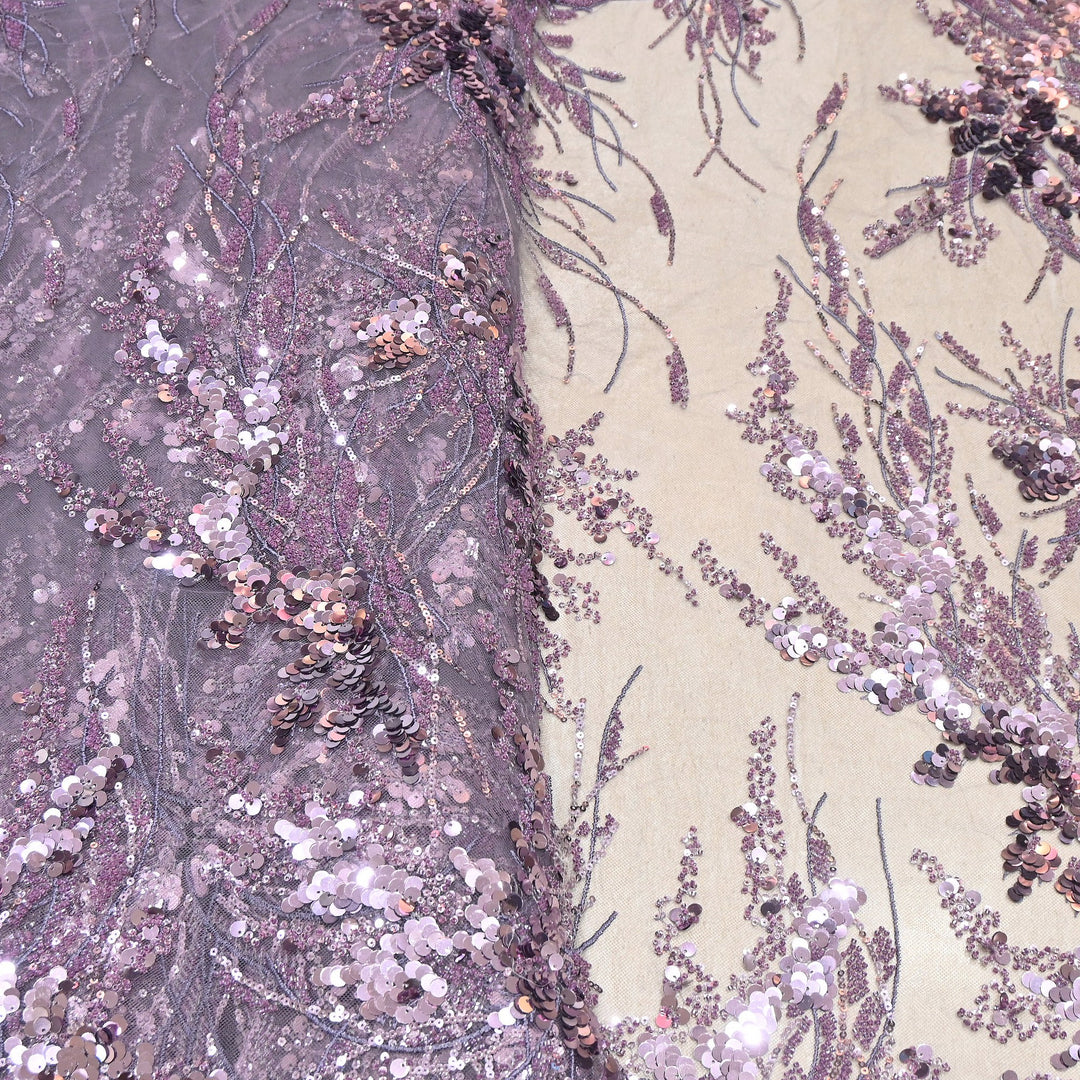 Premium Imported Net Sequins & Bead Embroidery 60" | Heavy Designer Net Fabric | NH2601-02