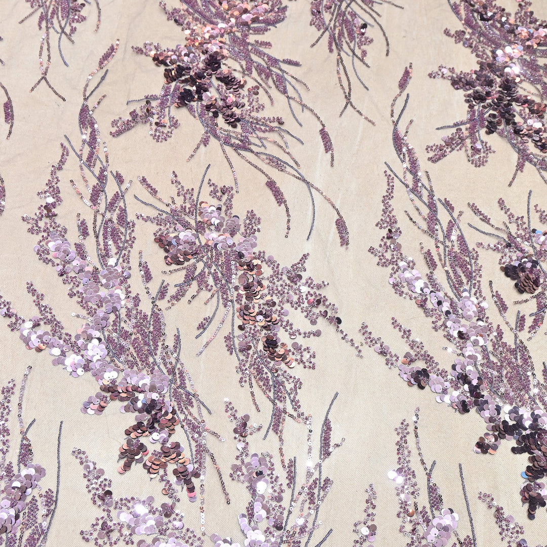 Premium Imported Net Sequins & Bead Embroidery 60" | Heavy Designer Net Fabric | NH2601-02