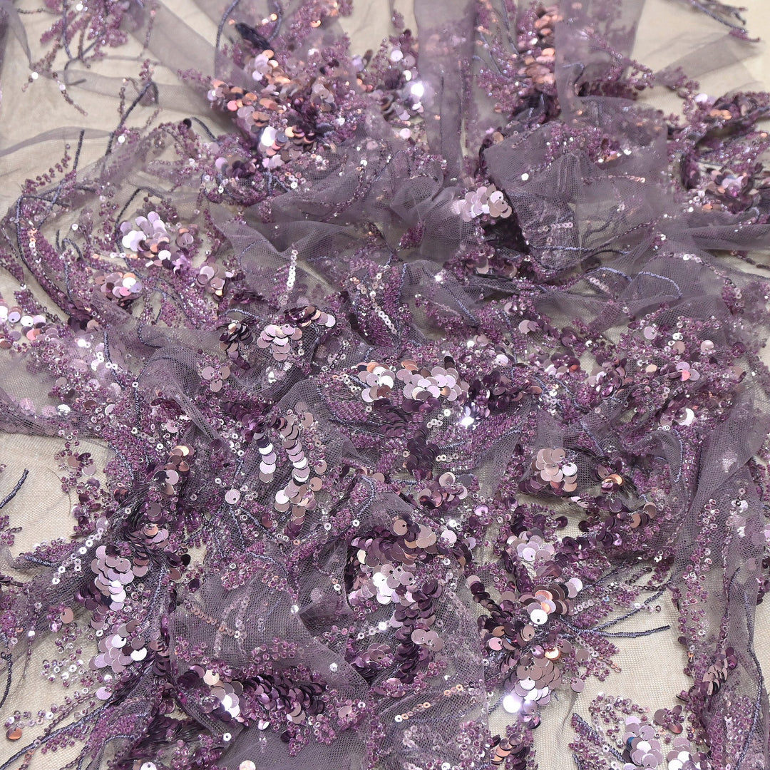 Premium Imported Net Sequins & Bead Embroidery 60" | Heavy Designer Net Fabric | NH2601-02