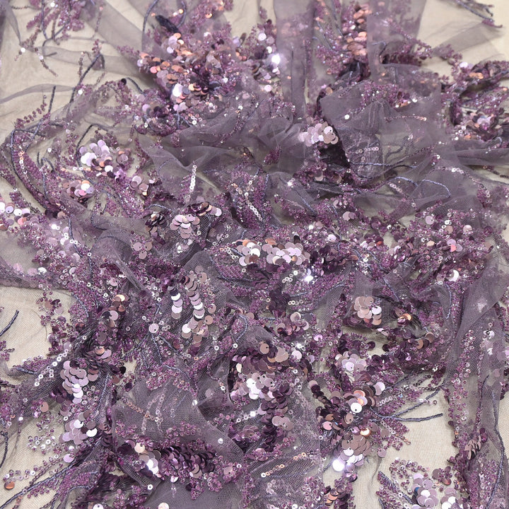Premium Imported Net Sequins & Bead Embroidery 60" | Heavy Designer Net Fabric | NH2601-02