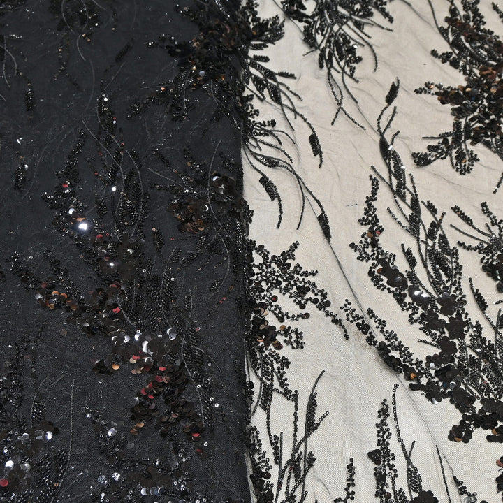 Premium Imported Net Sequins & Bead Embroidery 60" | Heavy Designer Net Fabric | NH2601-03