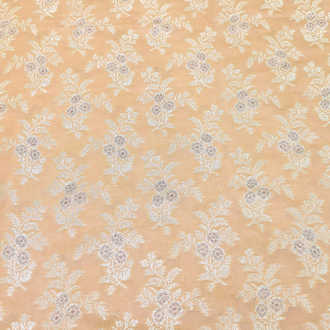 Premium Silk Katan Mina Zari Jaal Brocade Fabric | BUT350-01