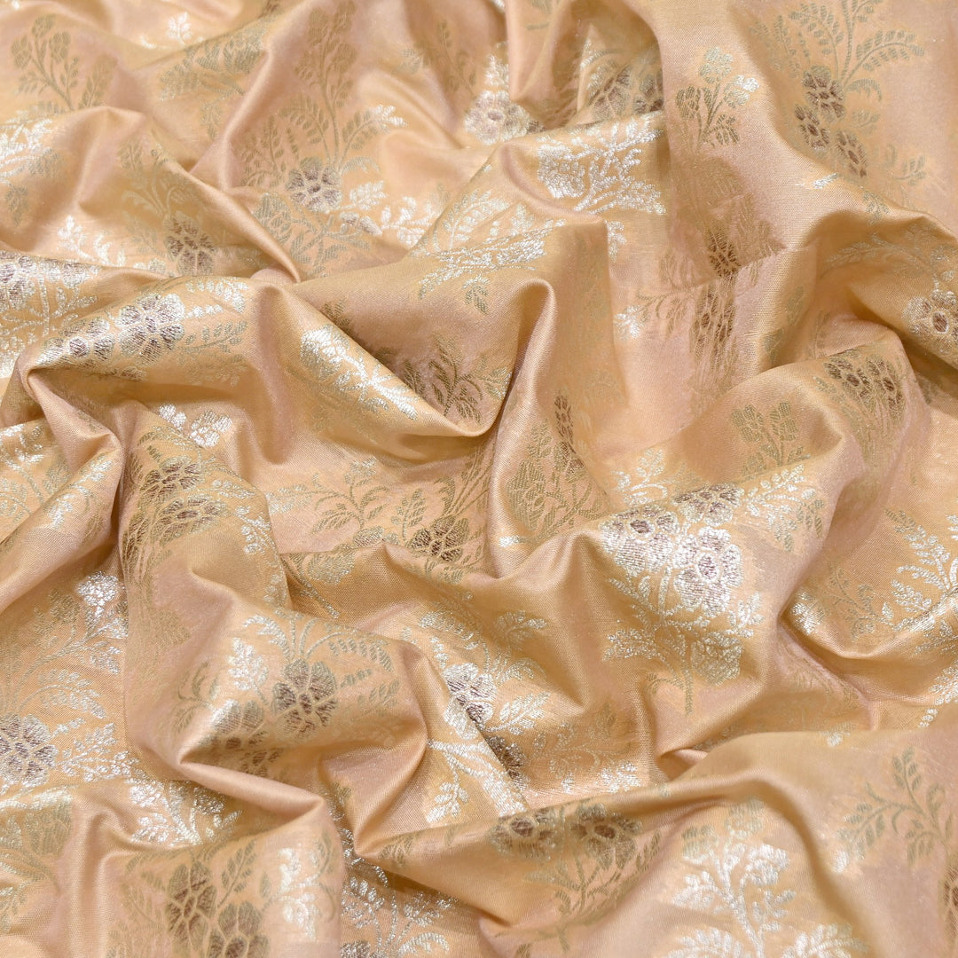 Premium Silk Katan Mina Zari Jaal Brocade Fabric | BUT350-01