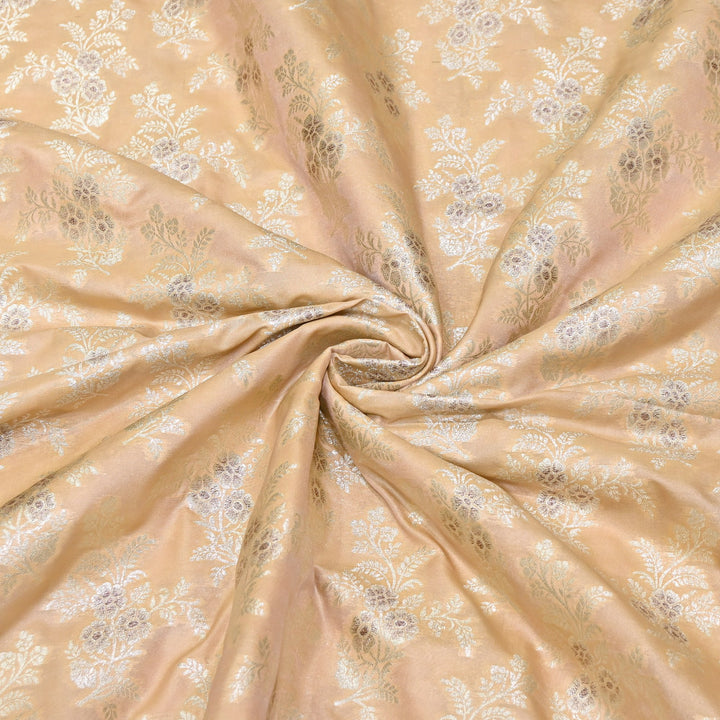 Premium Silk Katan Mina Zari Jaal Brocade Fabric | BUT350-01