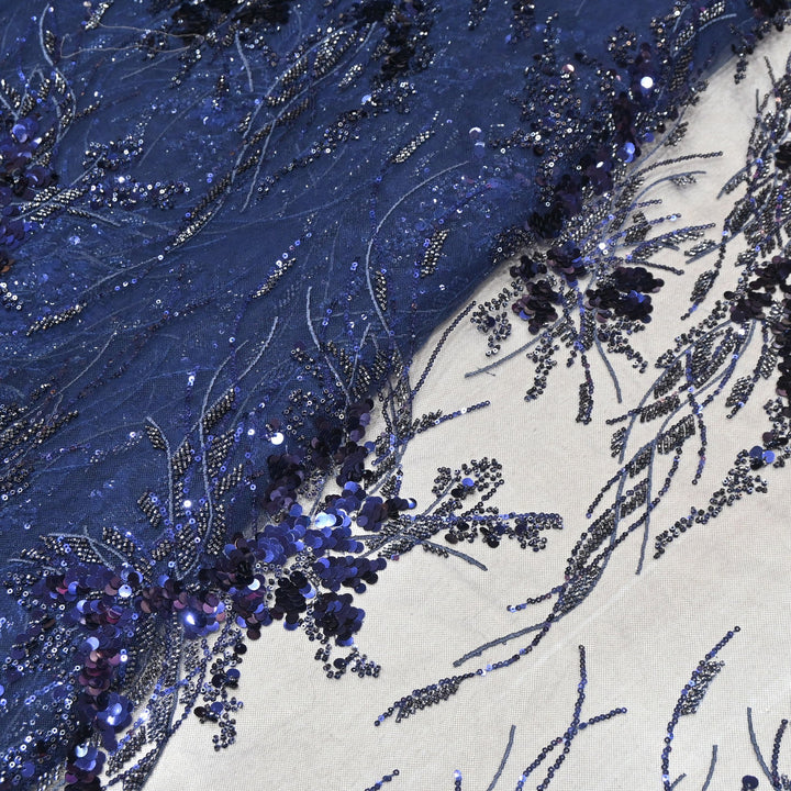 Premium Imported Net Sequins & Bead Embroidery 60" | Heavy Designer Net Fabric | NH2601-01