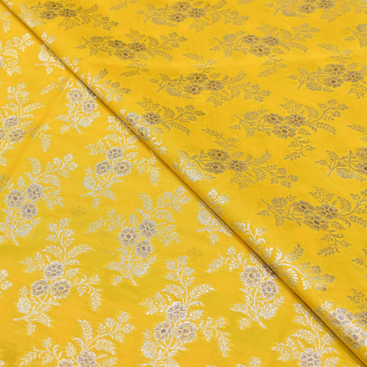 Premium Silk Katan Mina Zari Jaal Brocade Fabric | BUT350-02