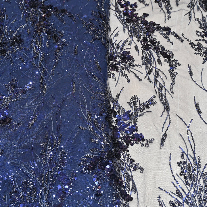 Premium Imported Net Sequins & Bead Embroidery 60" | Heavy Designer Net Fabric | NH2601-01