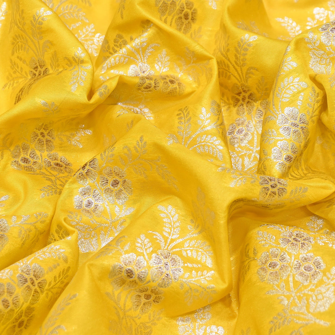 Premium Silk Katan Mina Zari Jaal Brocade Fabric | BUT350-02