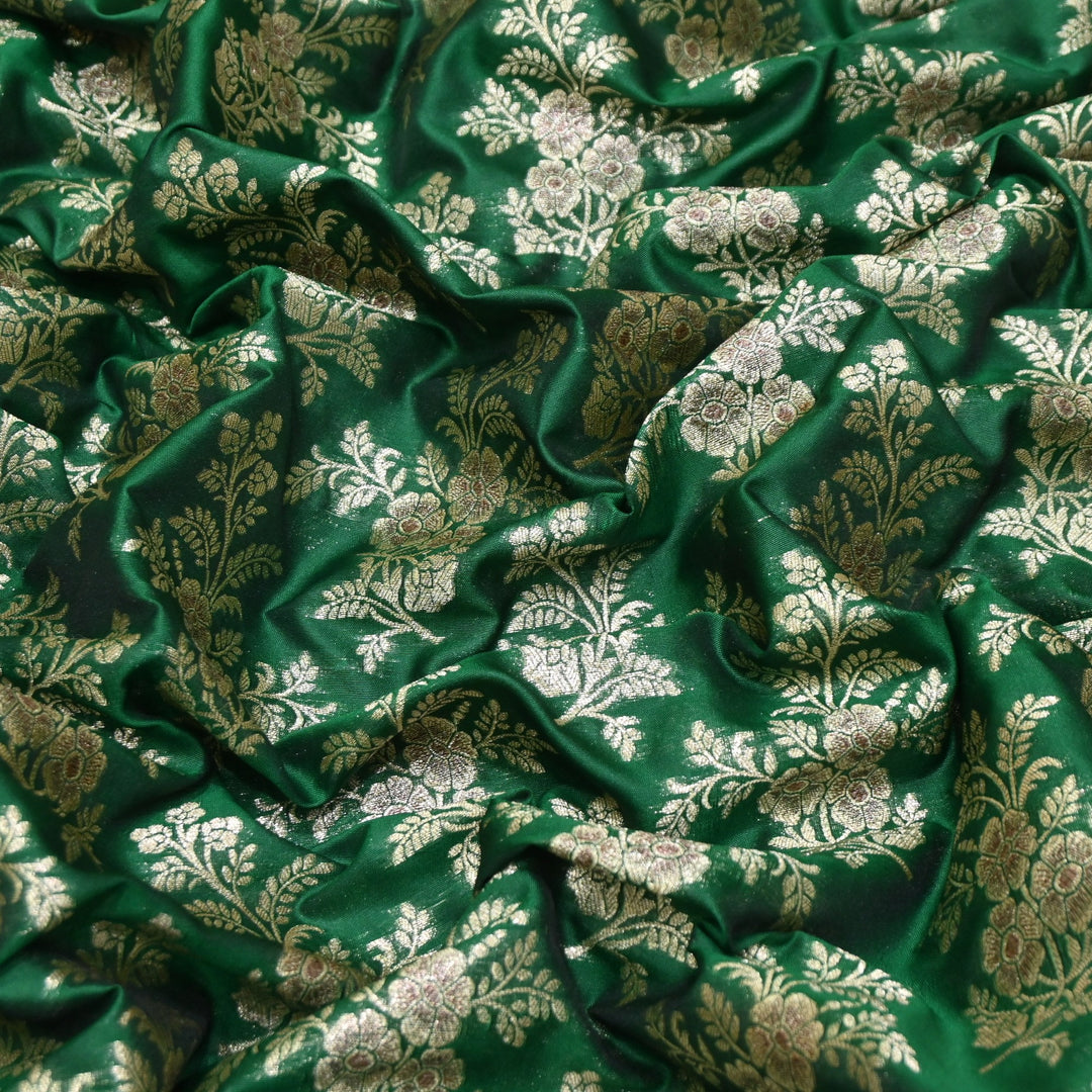 Premium Silk Katan Mina Zari Jaal Brocade Fabric | BUT350-03