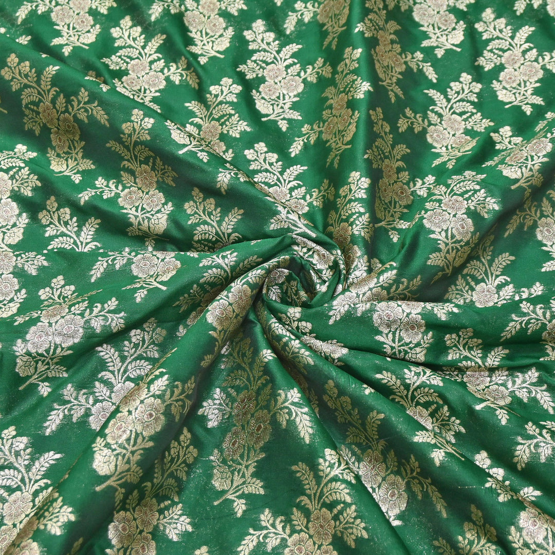 Premium Silk Katan Mina Zari Jaal Brocade Fabric | BUT350-03