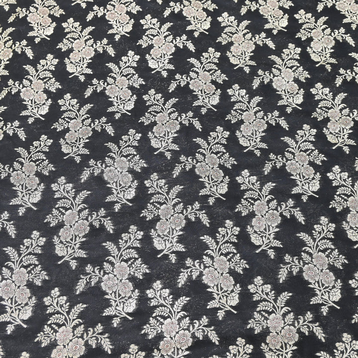 Premium Silk Katan Mina Zari Jaal Brocade Fabric | BUT350-04