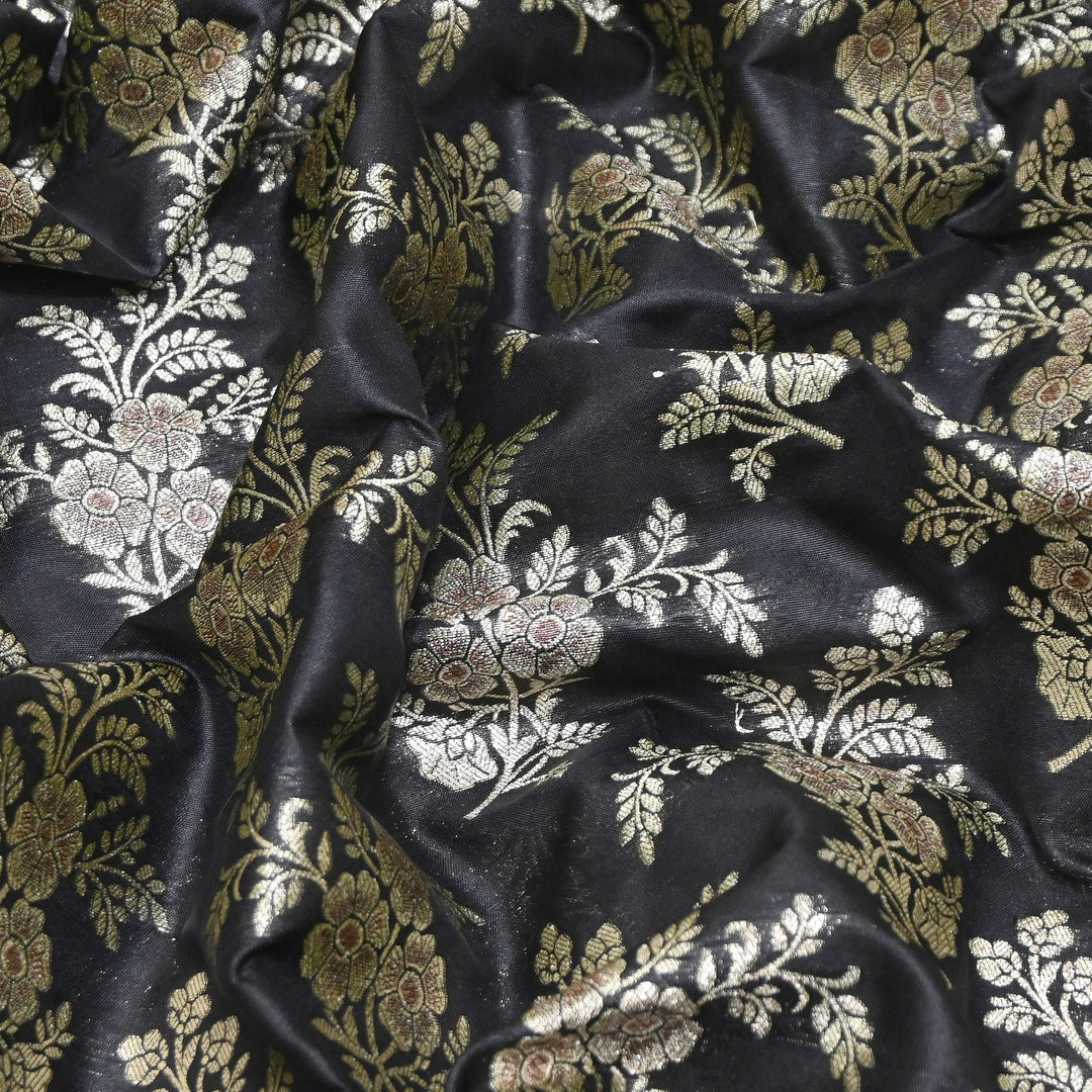 Premium Silk Katan Mina Zari Jaal Brocade Fabric | BUT350-04