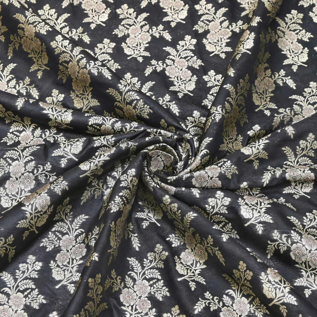 Premium Silk Katan Mina Zari Jaal Brocade Fabric | BUT350-04