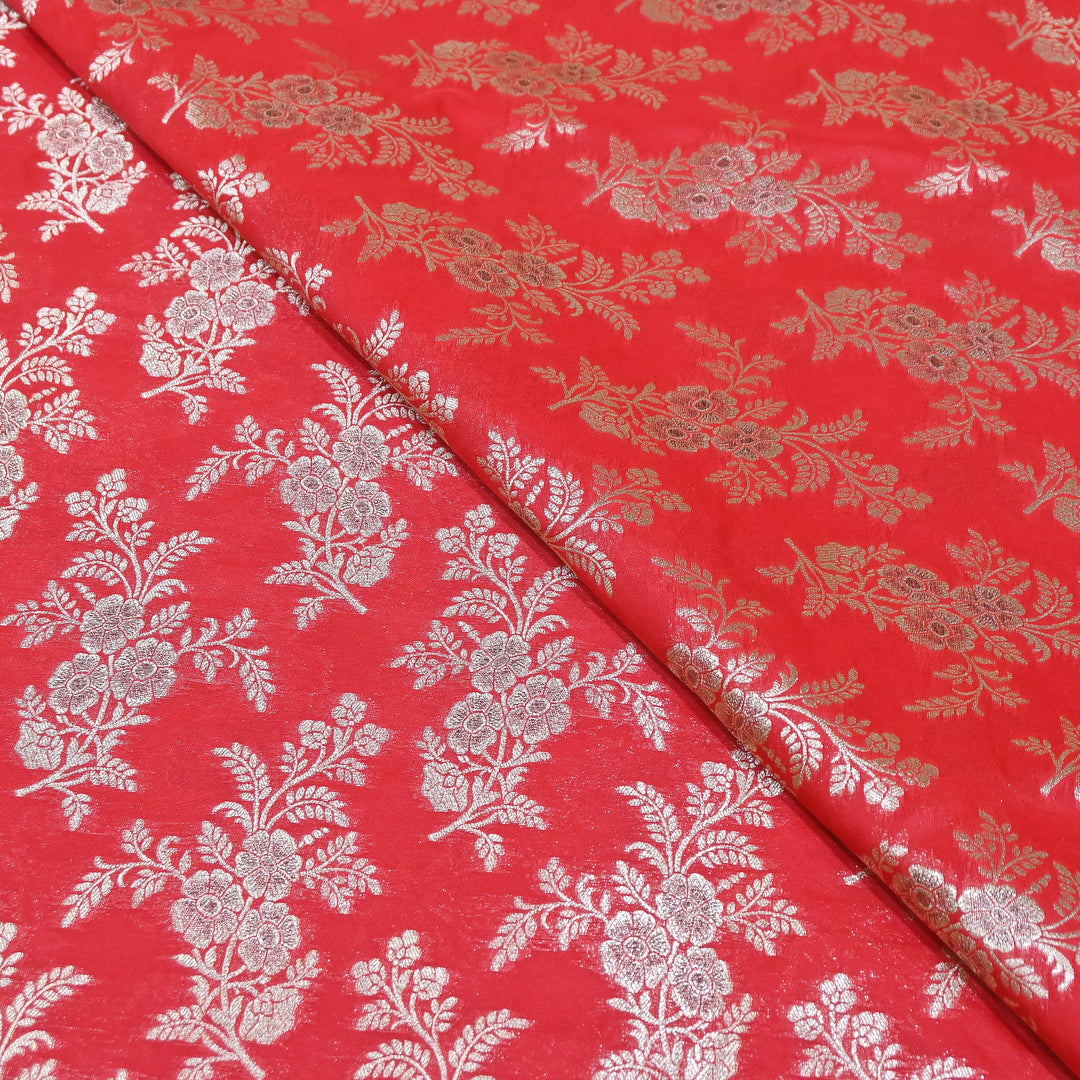 Premium Silk Katan Mina Zari Jaal Brocade Fabric | BUT350-07