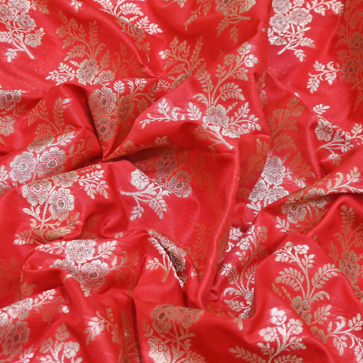 Premium Silk Katan Mina Zari Jaal Brocade Fabric | BUT350-07