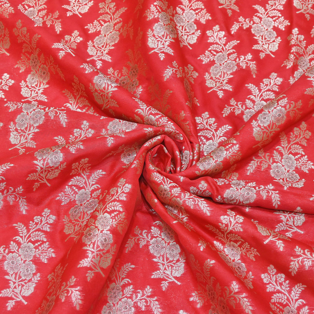 Premium Silk Katan Mina Zari Jaal Brocade Fabric | BUT350-07