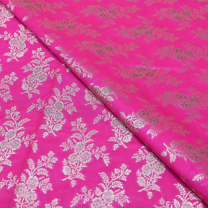 Premium Silk Katan Mina Zari Jaal Brocade Fabric | BUT350-08