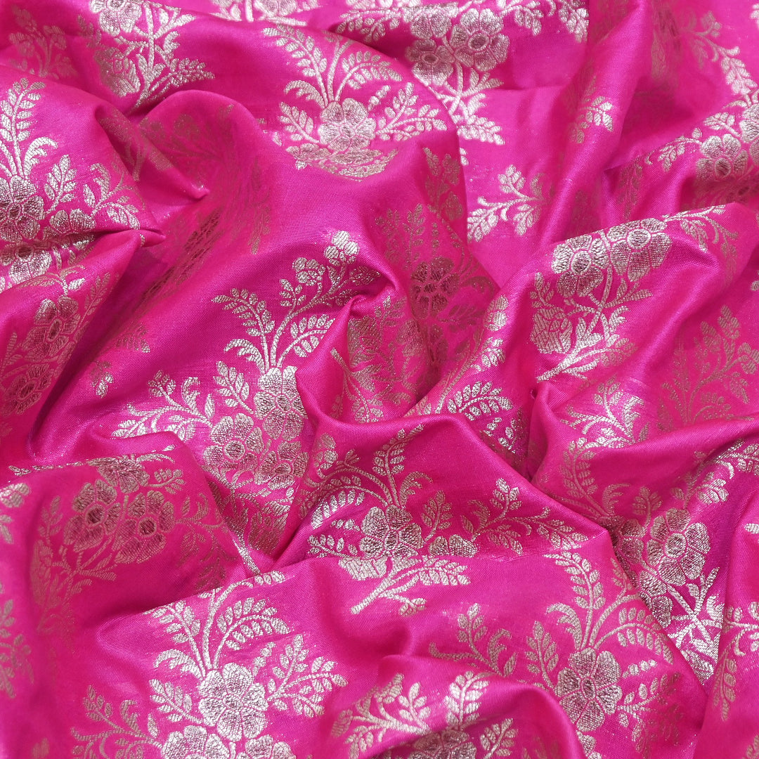 Premium Silk Katan Mina Zari Jaal Brocade Fabric | BUT350-08