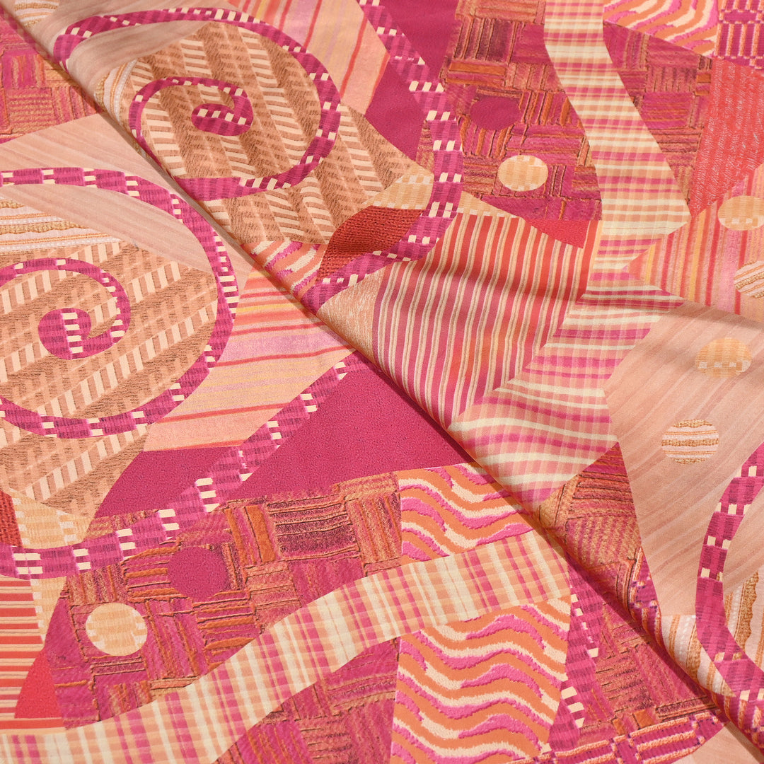 Bemberg Satin Digital Print Fabric | Premium Designer Printed Satin Fabric | 001333-S1