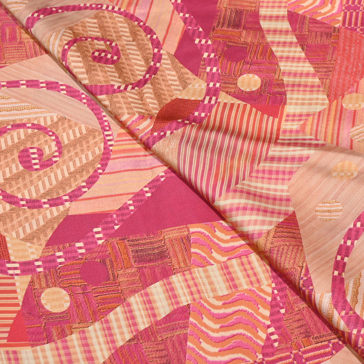 Bemberg Satin Digital Print Fabric | Premium Designer Printed Satin Fabric | 001333-S1