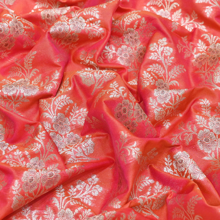 Premium Silk Katan Mina Zari Jaal Brocade Fabric | BUT350-09