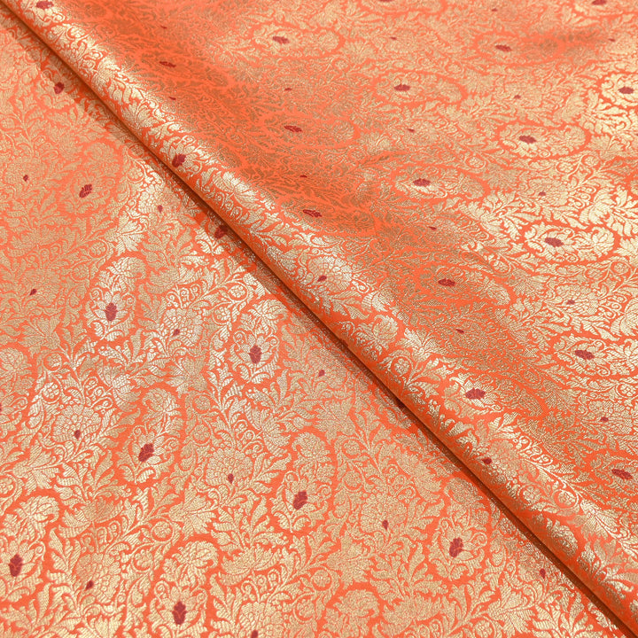 Premium Satin Mina Zari Brocade Fabric | Designer Fabric | ZZ1217-2
