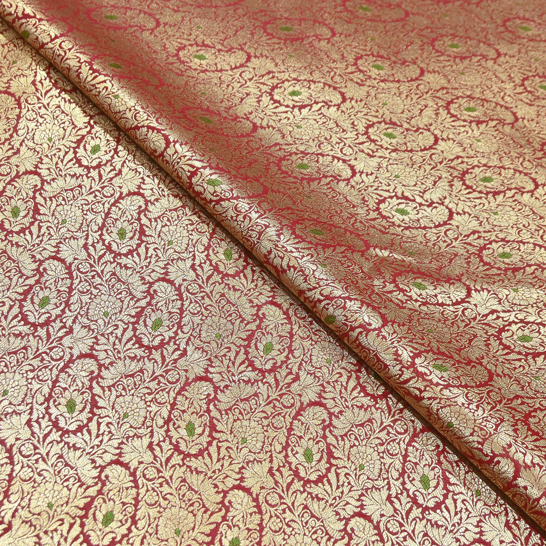 Premium Satin Mina Zari Brocade Fabric | Designer Fabric | ZZ1217-5