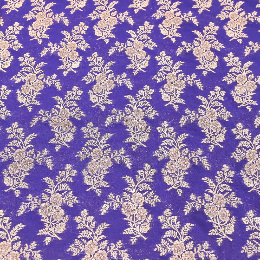 Premium Silk Katan Mina Zari Jaal Brocade Fabric | BUT350-06