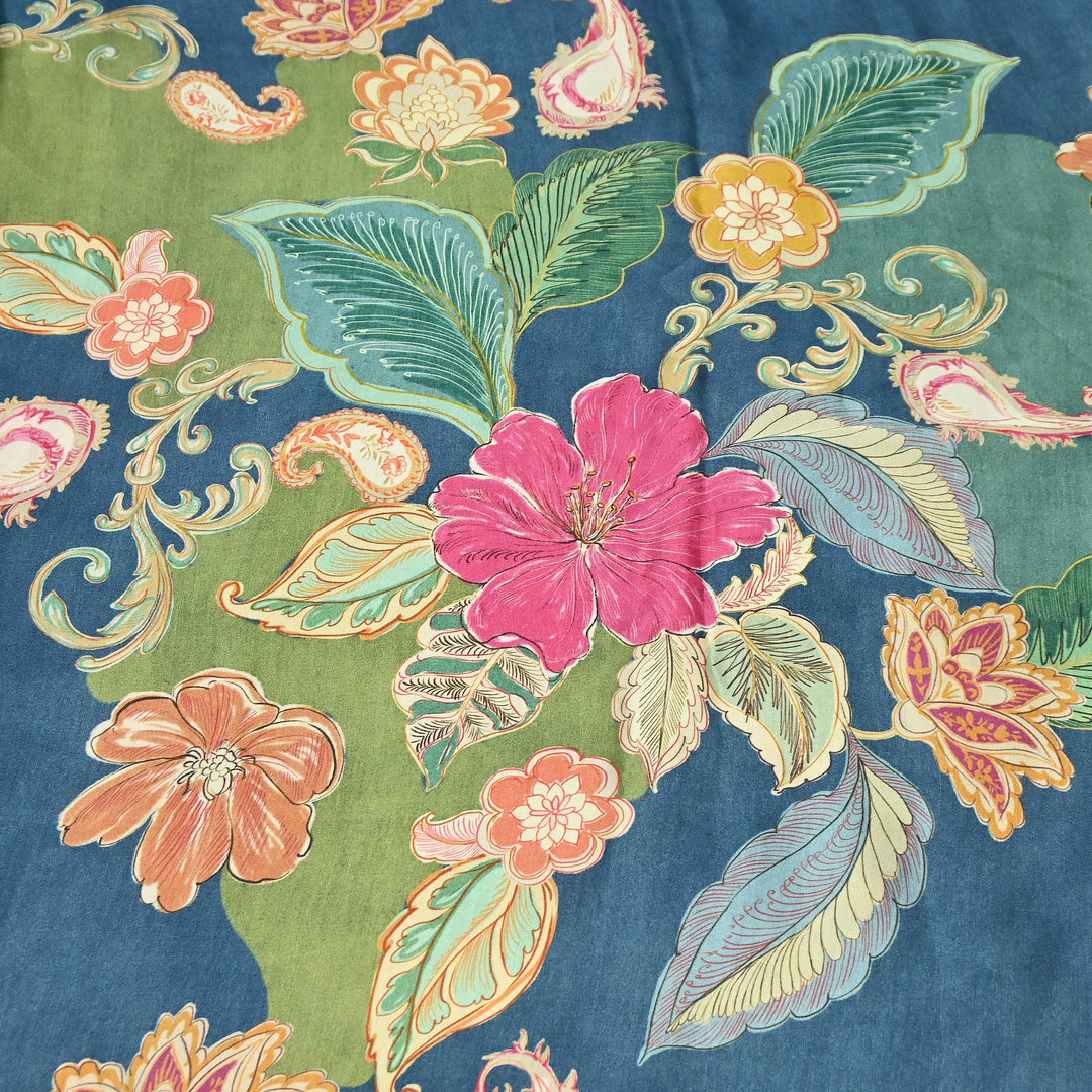 Bemberg Satin Digital Print Fabric | Premium Designer Printed Satin Fabric | 001333-S3