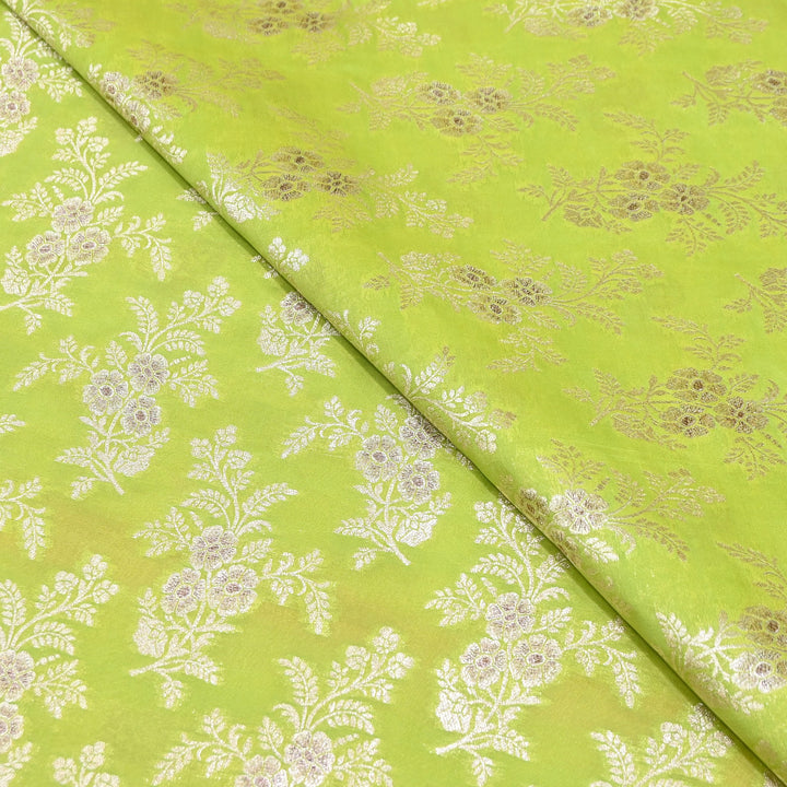 Premium Silk Katan Mina Zari Jaal Brocade Fabric | BUT350-11