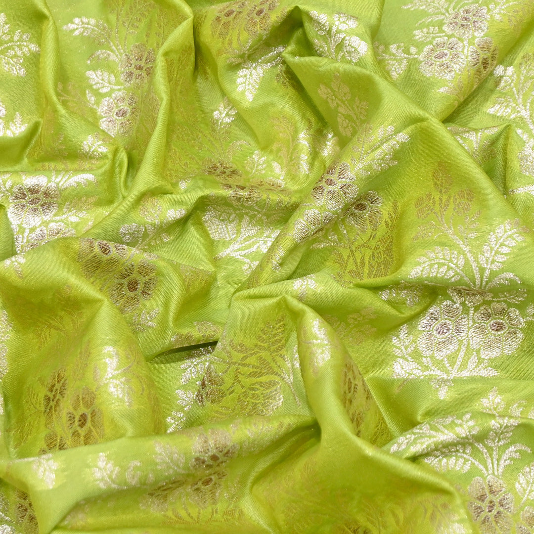 Premium Silk Katan Mina Zari Jaal Brocade Fabric | BUT350-11