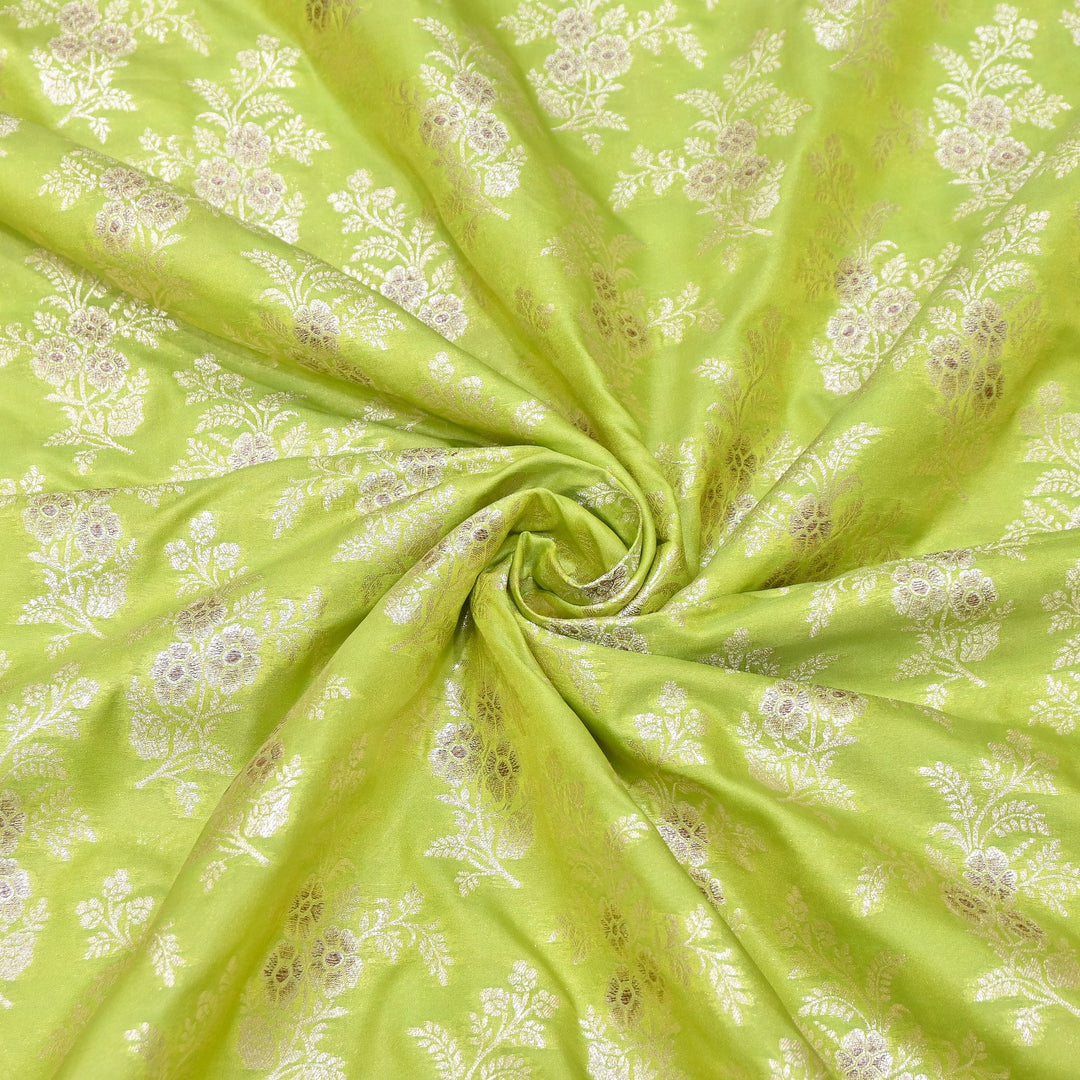 Premium Silk Katan Mina Zari Jaal Brocade Fabric | BUT350-11