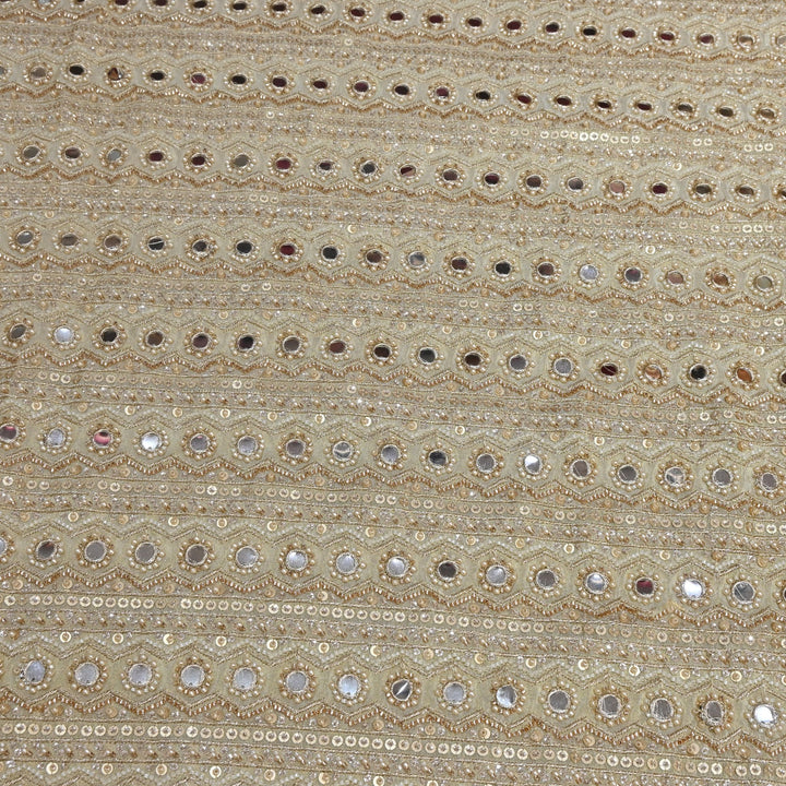 Dyeable Tissue with Zari Moti Mirror &amp; Sequins Premium Handwork Embroidery Fabrics VI1164C
