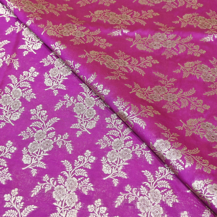 Premium Silk Katan Mina Zari Jaal Brocade Fabric | BUT350-10