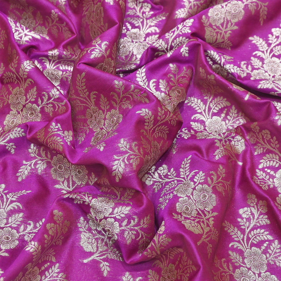 Premium Silk Katan Mina Zari Jaal Brocade Fabric | BUT350-10