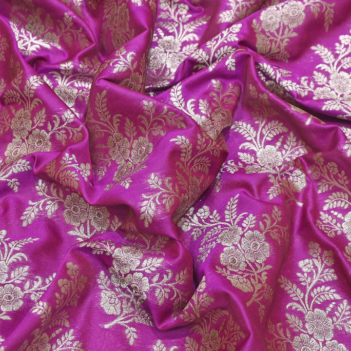 Premium Silk Katan Mina Zari Jaal Brocade Fabric | BUT350-10