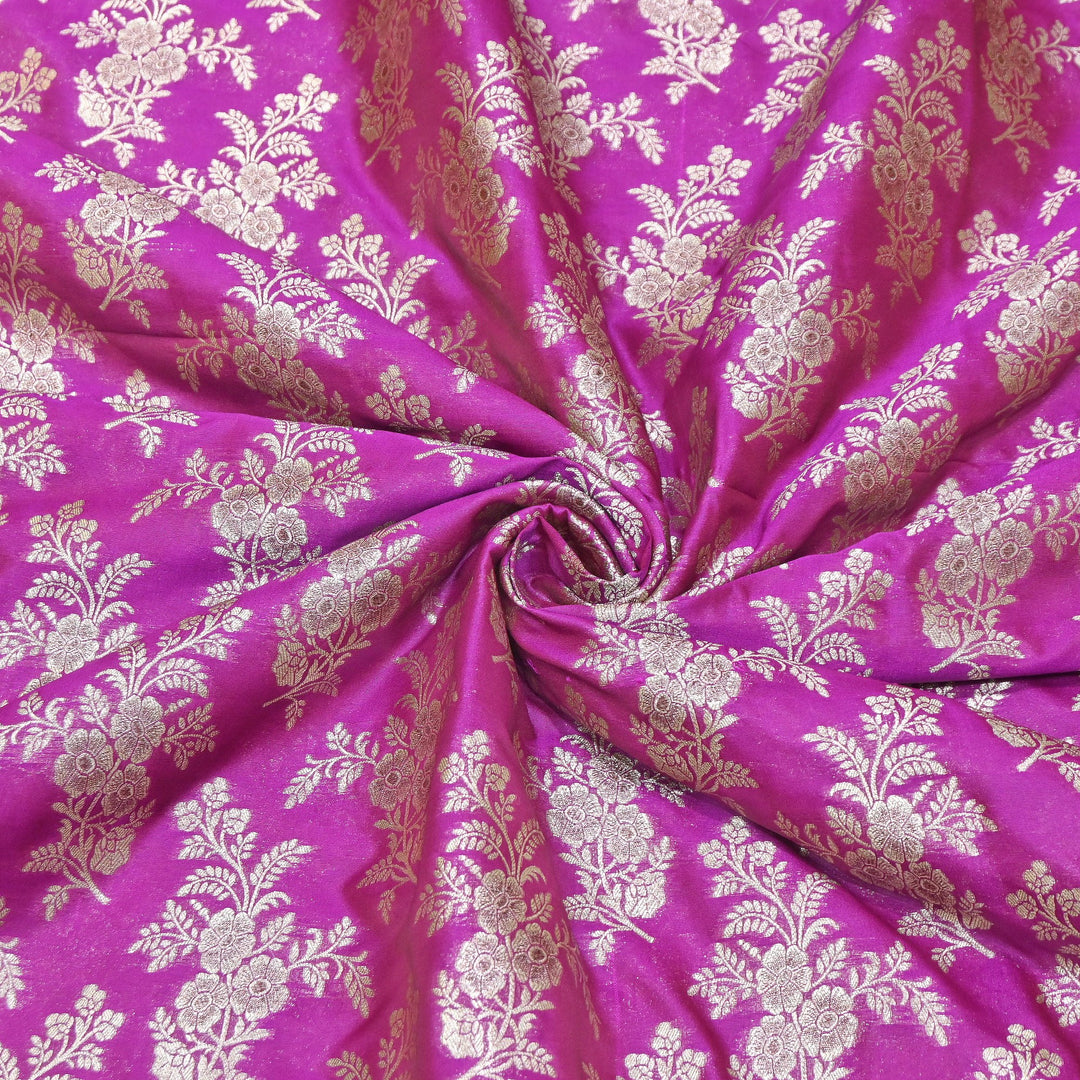 Premium Silk Katan Mina Zari Jaal Brocade Fabric | BUT350-10