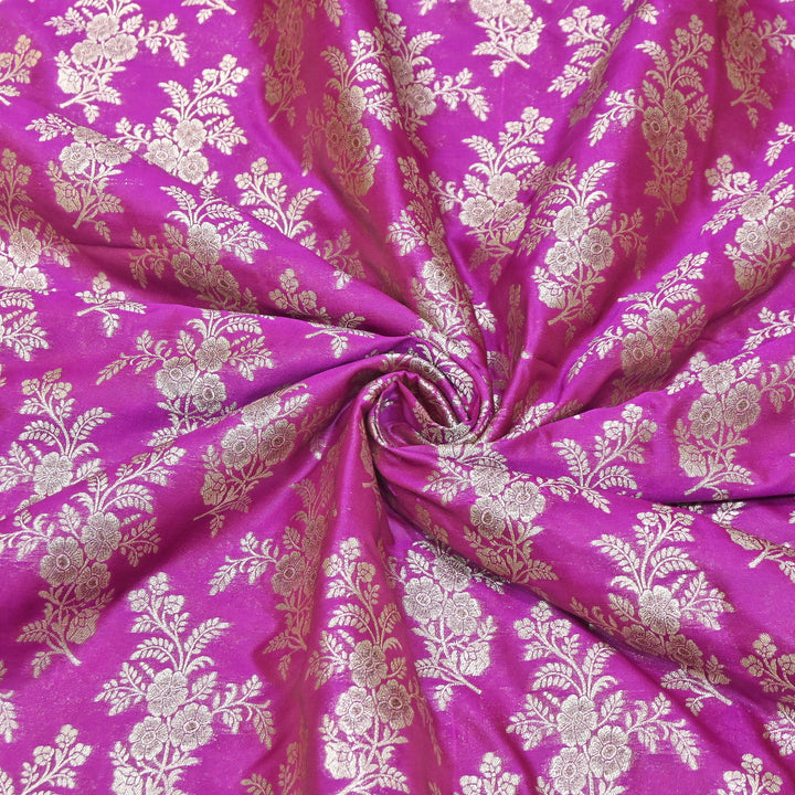 Premium Silk Katan Mina Zari Jaal Brocade Fabric | BUT350-10