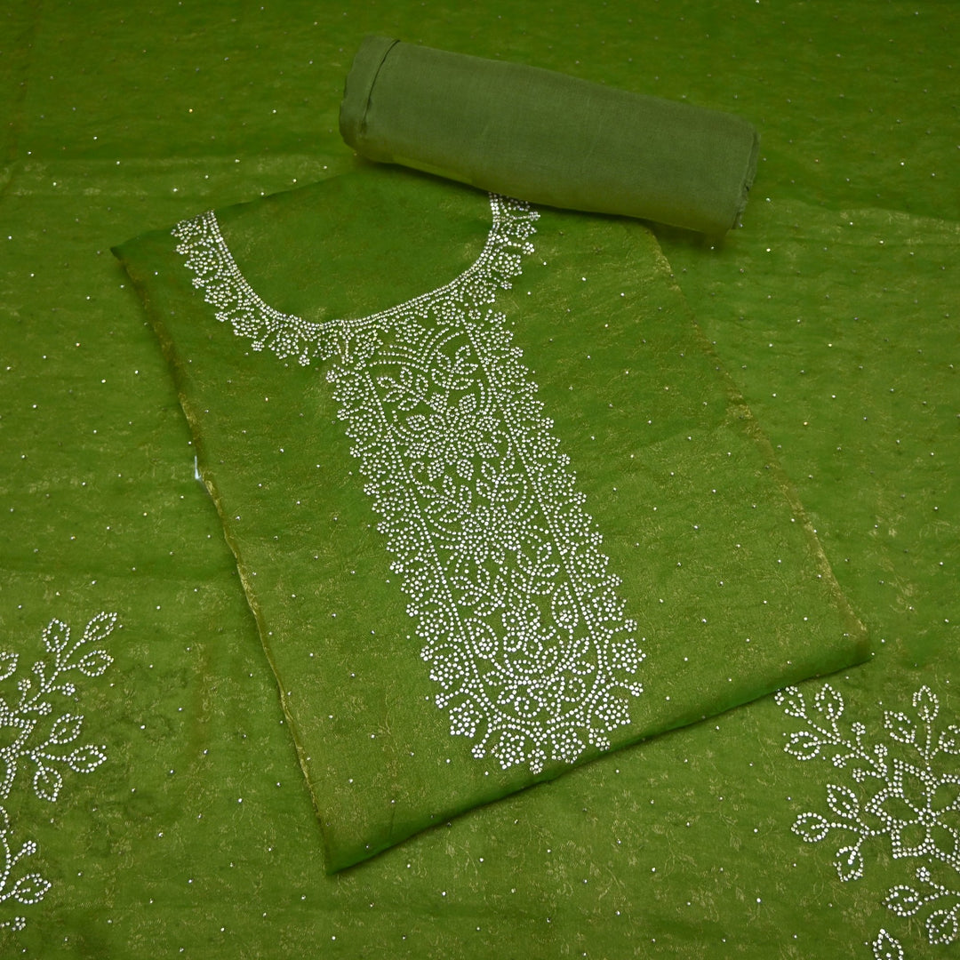 Tissue Self-Design Unstitched Suit Set