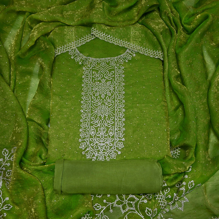 Tissue Self-Design Unstitched Suit Set