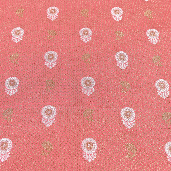 Premium Silk Katan Mina Zari Jaal Brocade Fabric | BUT350-16