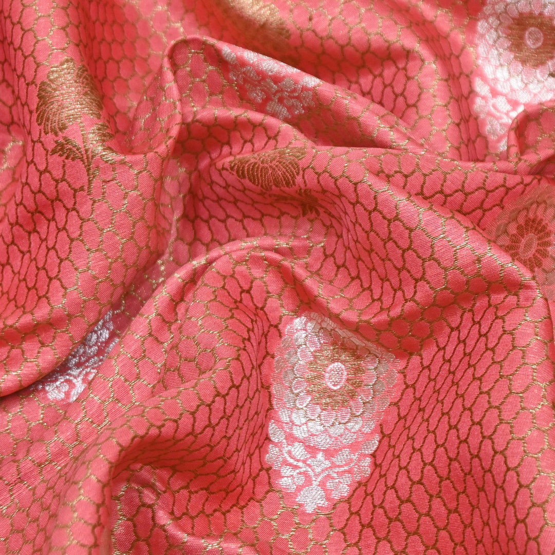 Premium Silk Katan Mina Zari Jaal Brocade Fabric | BUT350-16