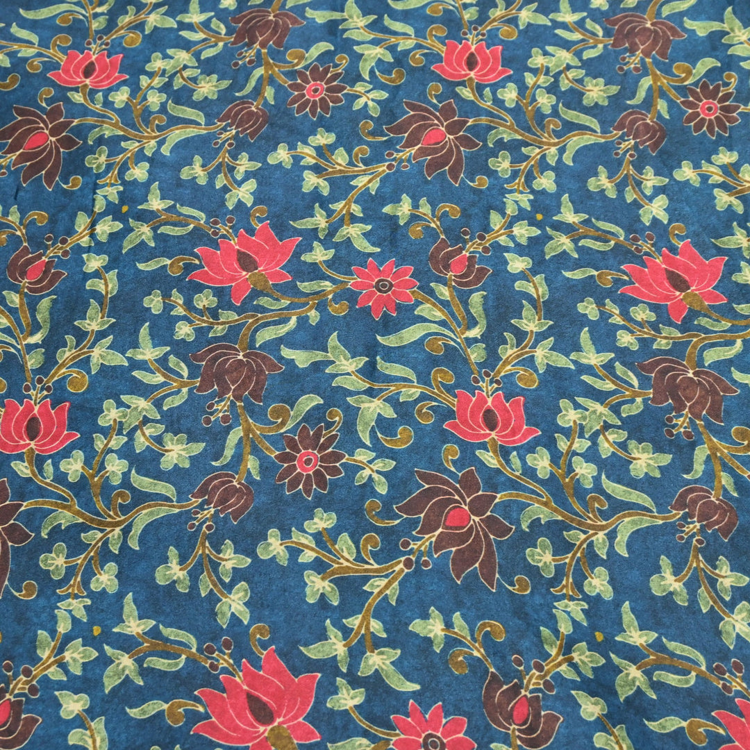 Bemberg Satin Digital Print Fabric | Premium Designer Printed Satin Fabric | 001333-S6