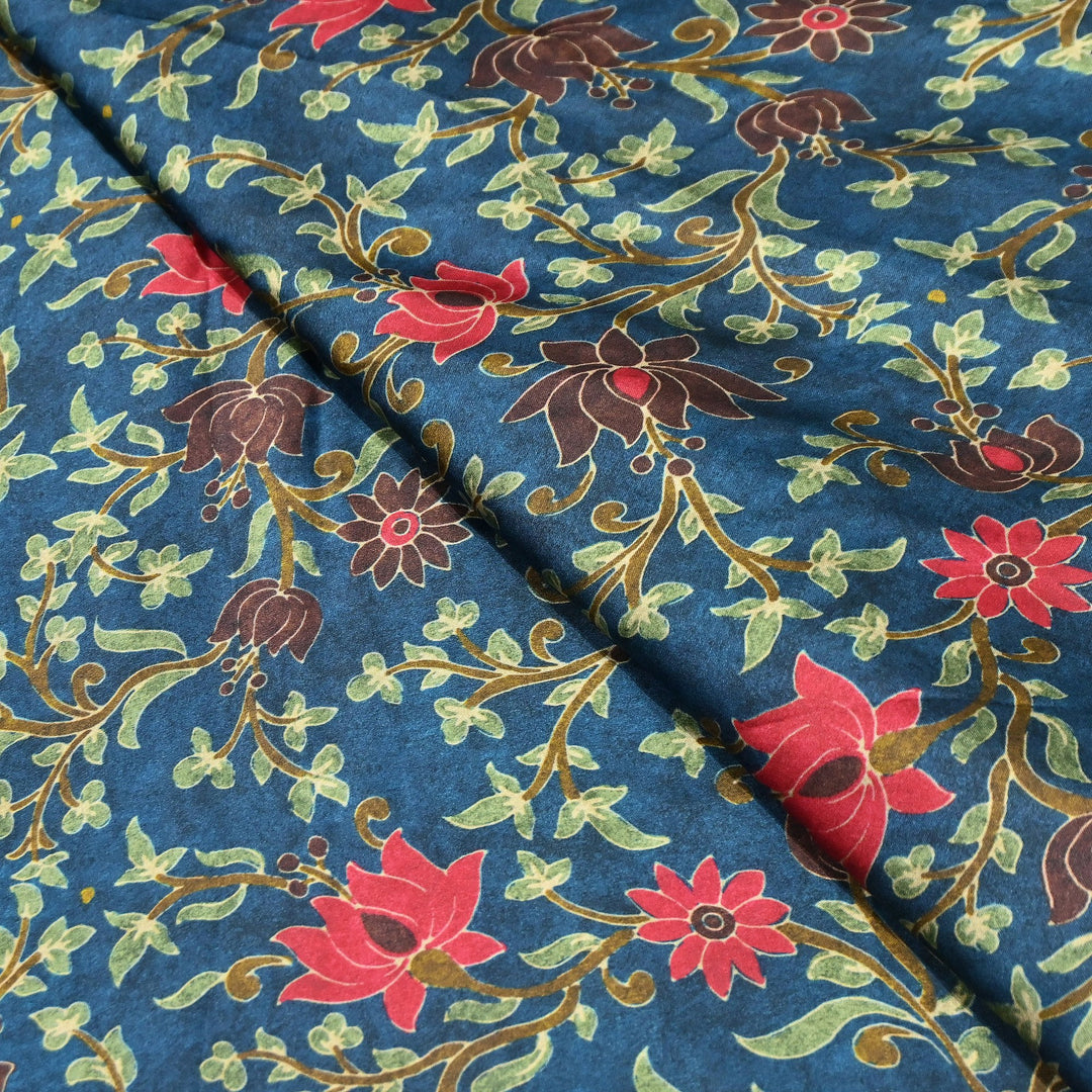 Bemberg Satin Digital Print Fabric | Premium Designer Printed Satin Fabric | 001333-S6