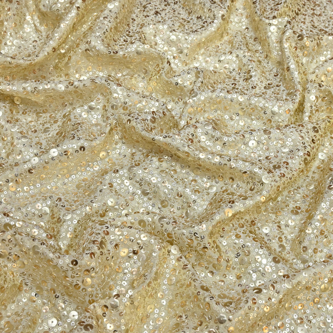 Premium Dyeable Tissue Sequins Embroidery Designer Fabric H15893