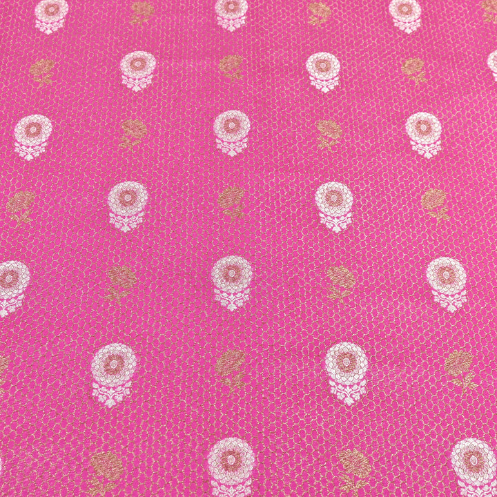 Premium Silk Katan Mina Zari Jaal Brocade Fabric | BUT350-15